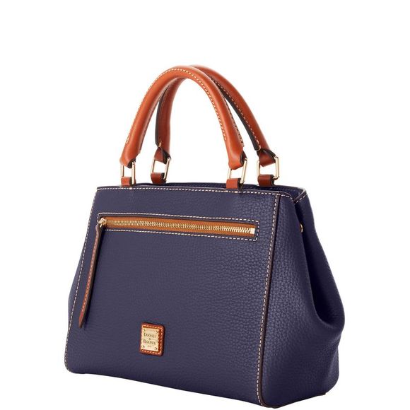 Dooney & Bourke Pebble Grain Small Zip Satchel - Midnight Blue - Picture 2 of 4